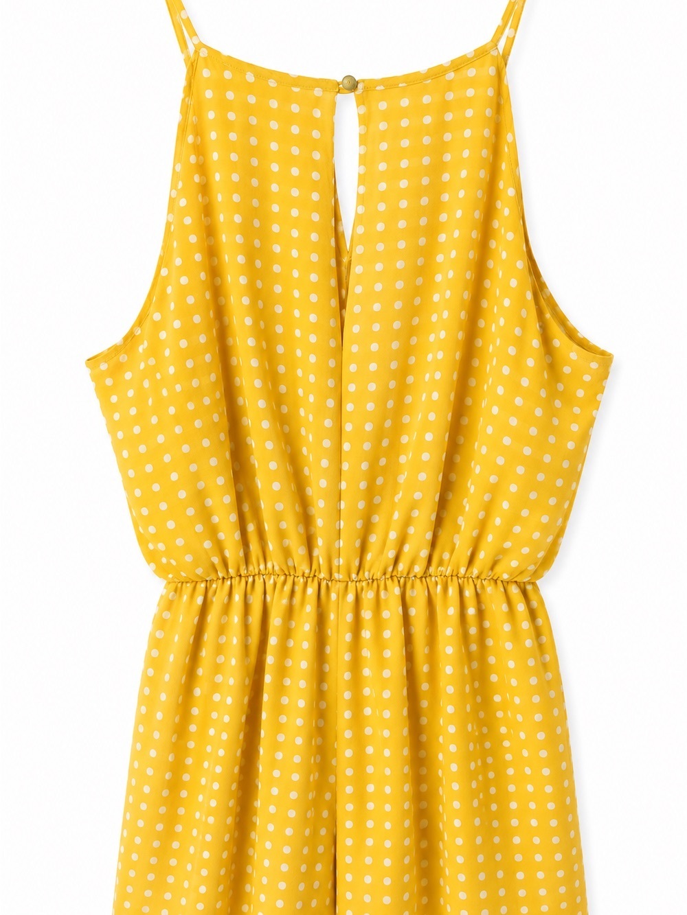 Justice Yellow Polka Dot Sleeveless Romper-Size Large - Picture 2 of 4